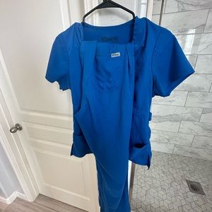 Greys anatomy royal blue scrub set S and S Tall pants